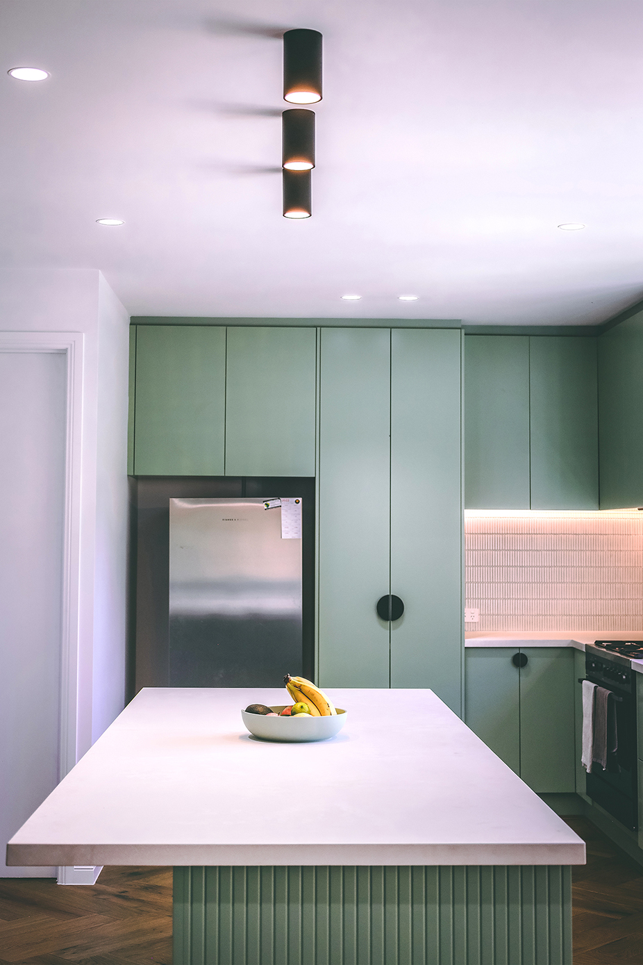 Kitchen Island in mint and white colour